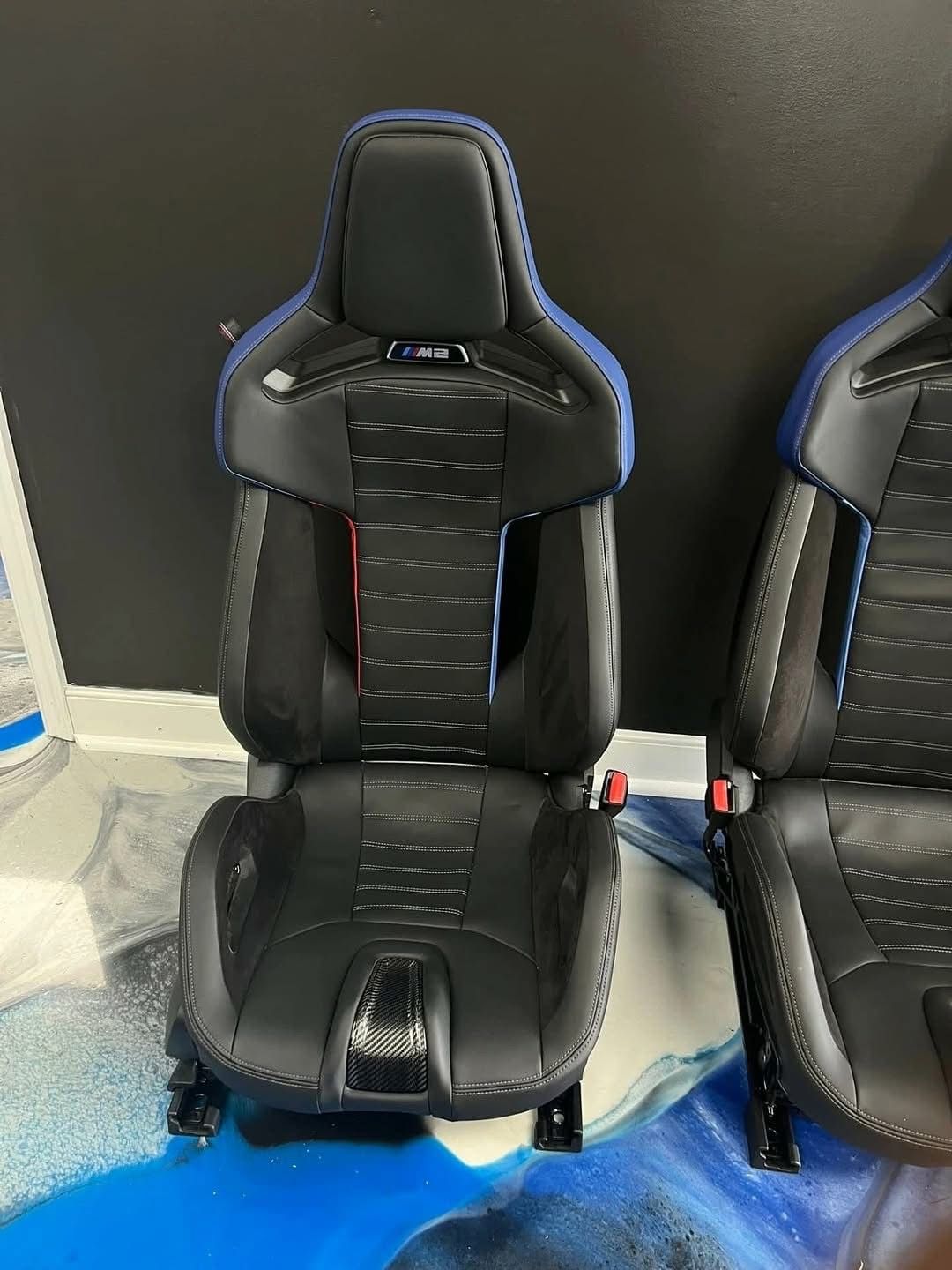 BMW M2 G87 Sport Seats — Black/Blue — View 6