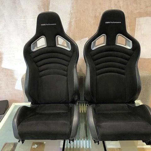 BMW Performance Seats — Black Alcantara