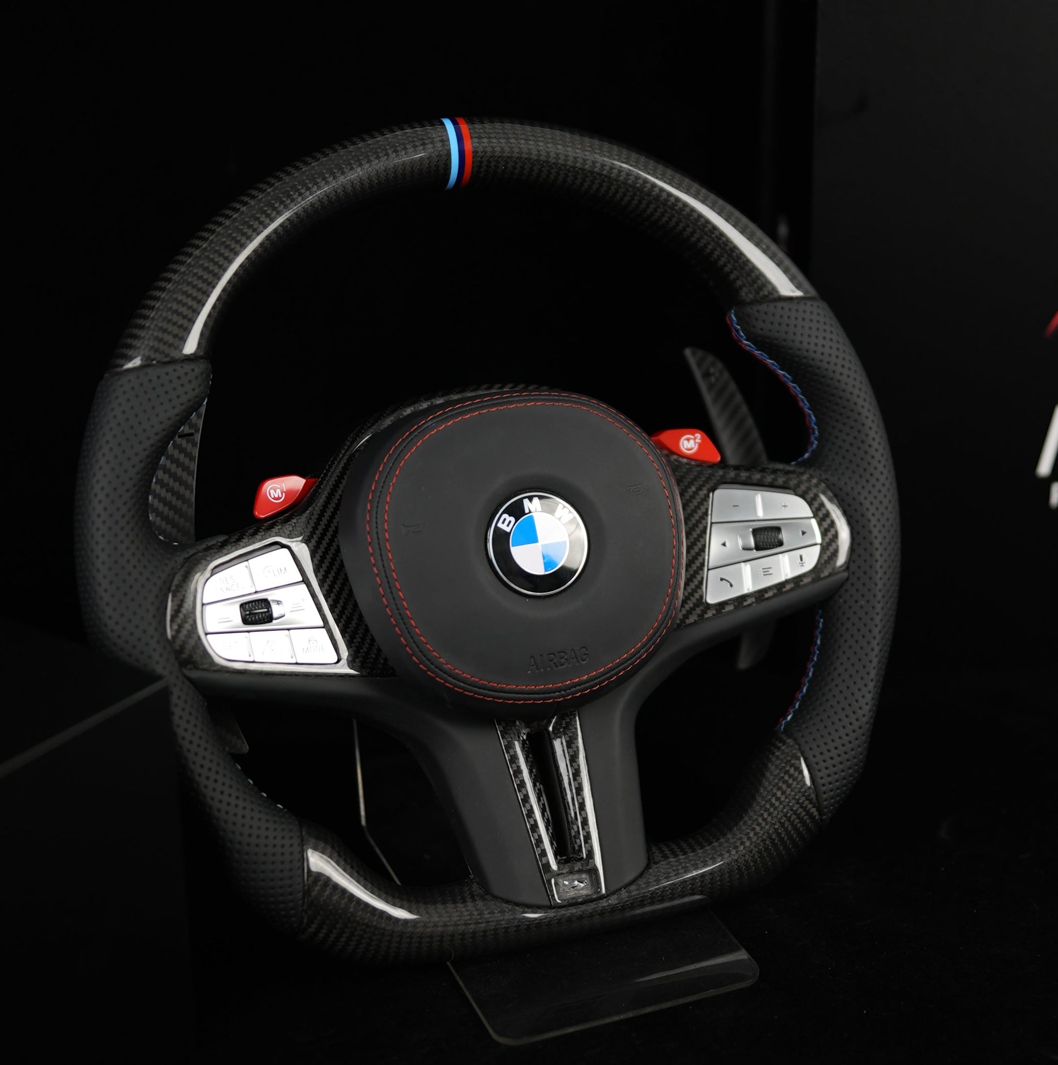 BMW G-Series Full Woven Carbon M1/M2 Steering Wheel — view 2
