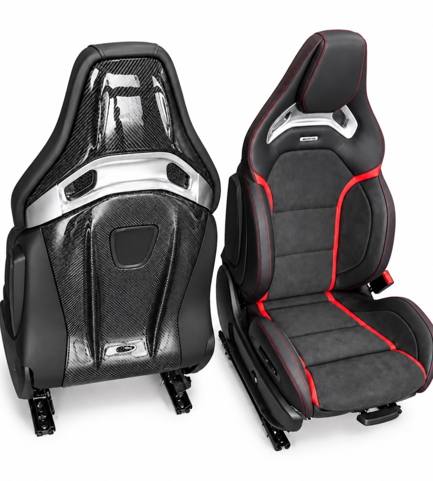 Mercedes-Benz Carbon Bucket Seat — AMG Badge, Black/Red